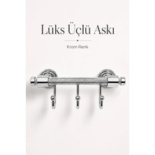 Marvielle Krom 3'lü Metal Duvar Askısı Banyo Havluluk - Askılık