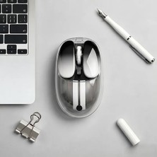 Mofii Mofıı M60 Şarjlı Kablosuz Mouse 3 Modlu Bluetooth + 2.4g + Kablolu 6400 Dpı Sessiz Mouse