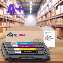 tonermax Hp 222X Cmyk Muadil Toner Seti A Plus / Color Laserjet Pro 3201 / 3204 / 3288 / 3303 / 3388 / W2220X / W2221X / W2222X / W2223X