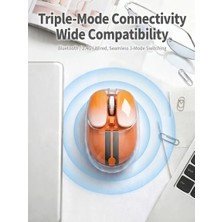 Mofii Mofıı M60 Şarjlı Kablosuz Mouse 3 Modlu Bluetooth + 2.4g + Kablolu 6400 Dpı Sessiz Mouse