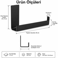 Marvielle Yapışkanlı Metal Havlu Askısı 25 cm Banyo Mutfak - Askılık