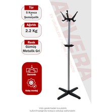 Marvielle Gri Siyah Metal Ayaklı Portmanto - Askılık