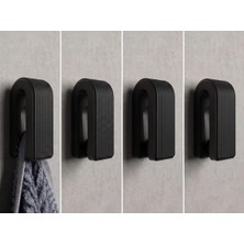 Marvielle 4'lü Set Modern Yivli Duvar Askılığı – Banyo Mutfak Havlu Askısı Seti - Askılık