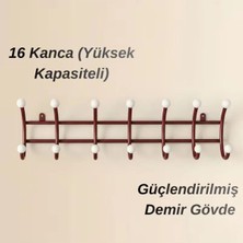 Marvielle 16 Kancalı Duvar Tipi Metal Askı Kırmızı - Askılık