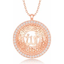 Moncuk Design Gümüş Rose Allah Yazılı Kadın Kolye