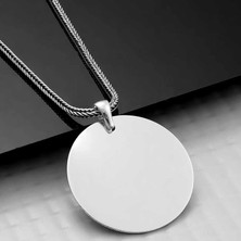Moncuk Design Gümüş Yuvarlak Plaka Kolye