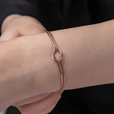 Moncuk Design Gümüş Rose Aşk Düğüm Kadın Bileklik