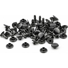 YF Store 9 mm Metal Siyah Rivet 100 Takım