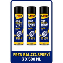 Mse Fren Balata Spreyi 500 ml - 3'lü Paket ! Fren Diski, Kaliper ve Debriyaj Temizleyici