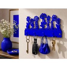 Marvielle Çiçek Desenli Duvar Anahtarlığı Dekoratif 3D Baskı 23X10X3 cm - Askılık