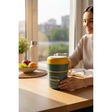 Marvielle 2 Katlı 710 ml Çelik Sefer Tası Yemek Termosu Saklama Kabı Mavi - Termos