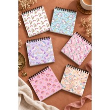 giftkonsept Sevimli Unicorn ve Gökkuşağı Desenli Mini Not Defteri Seti