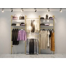 Marvielle 195 cm Metal Iskeletli ve Raf Sistemi - Askılık