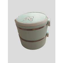 Marvielle Sızdırmaz 2 Katlı Yemek Termosu Sefer Tası 14.5x 14.5 cm - Termos