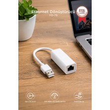 Torima Ethernet Dönüştürücü USB 2.0 Çevirici Adaptörü YD75 Beyaz