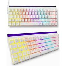 Gameagle Rgb Red Switch Mekanik Gaming Kablolu Klavye, Türkçe Q 50M Tuş Ömrü Us Tuş Dizilimi Tam Anti-Ghosting Beyaz