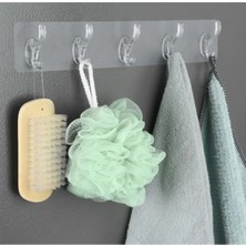 Marvielle Kendinden Yapışkanlı 5’li Şeffaf Banyo Mutfak - Askılık