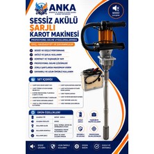 Anka Hıltı Karot Ekstra Sessiz Akülü Şarjlı Karot El Sondaj Makinası 5mt Set