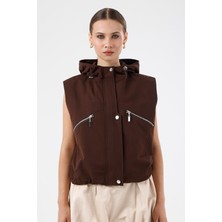 Gaca Collection Estella Kahverengi Trenç Yelek
