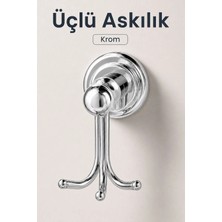 Marvielle Kapadokya 3'lü Krom Metal Duvar Banyo Mutfak Havluluk - Askılık