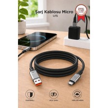Torima Şarj Kablosu Micro Silikon 3.0A Data Kablo U15 Siyah