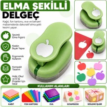 Mçb Group Elma Şekilli Orta Boy Şekilli Delgeç | Kağıt Fon Kartonu Eva Delgeç | Scrapbook Hobi Delgeci