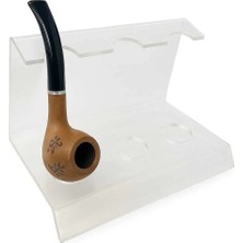Maison Luré Pipo Seti 3’lü Şeffaf Pleksi Pipo Standı, 11X12 Cm, Modern ve Şık Düzenleyici