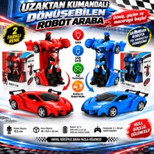 Najmaddin Ticaret Işıklı USB Şarjlı Uzaktan Kumandalı Arabaya Dönüşebilen Robot(Adet Fiyatıdır) Tic