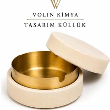 Maison Luré Pipo Küllüğü Krem Renk Paslanmaz Çelik Kül Tablası, Şık ve Dayanıklı Tasarım