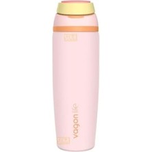 Kazan Hobi 800 ml Düz Renkli Pipetli/pipetsiz Kullanım Kulplu 6 Saat Sıcak/soğuk Paslanmaz Çelik Termos - Pembe