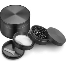 Maison Luré Pipo Aksesuarı 4 Katman Baharat Kahve Tütün Herbal Öğütücü Grinder 63MM Siyah