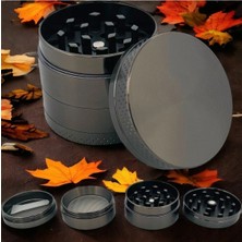 Maison Luré Tütün Saklama Kutusu 40MM 4 Katlı Paslanmaz Çelik Baharat Öğütücü ve Parçalayıcı Gri