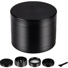 Maison Luré Tütün Saklama Kutusu 40 mm 4 Katlı Herbal Öğütücü Paslanmaz Çelik Parçalayıcı Siyah