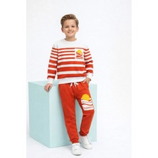 Veramoni Summer Baskılı  Uzun Kollu Cepli  Unisex Çocuk Alt Üst Takım