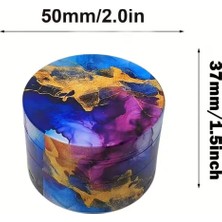 Maison Luré Pipo Aksesuarı Çok Renkli 50 mm 4 Katlı Metal Grinder, Şık ve Yapışmaz Hazneli