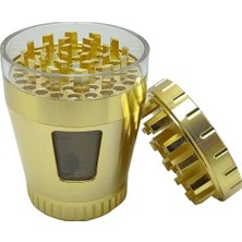 Maison Luré Pipo Aksesuarı 50MM Gold Pencereli Herbal Öğütücü, Baharat ve Tütün Parçalayıcı