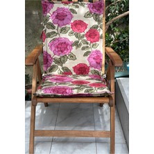 Maison Luré Sandalye Minderi Pembe Bordo Çiçekli Dokuma 2 Kademeli Şezlong