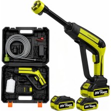 Omrs Store Akülü Yüksek Basınçlı Yıkama Makinesi, 2000W Motor Güçlü 7 Bar 203 Psı Basınçlı 6 Püskürtme Modlu 2 Adet 4500MAH Batarya