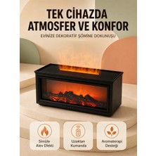Alev Efektli Hava Nemlendirici Aromaterapi Difüzörü Uzaktan Kumandalı 250 ml
