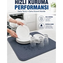 Bulaşık Kurutma Matı Geniş Yüzeyli Mikrofiber Tezgâh Koruyucu Kurutma Matı