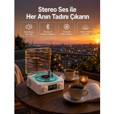 3-1 Kablosuz Bluetooth Hoparlör – Gece Lambalı, Saatli, Retro Tasarım