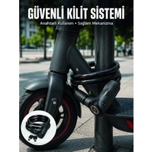 Kalın Pvc Kaplamalı Dayanıklı Motosiklet ve Bisiklet Güvenlik Kilidi