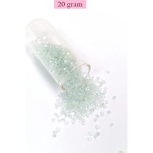 Kesme Cam Boncuk 2mm - 20 Gram - Şeffaf Beyaz -BNC320