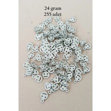 Oya Abiye Bileklik Kolye Pleksi Metalik Plastik Pul Gümüş Renk 24 Gram 255 Adet - BNC585
