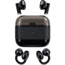 Kablosuz Bluetooth Kulaklık 2’si 1 Arada Klipsli Kulak Içi 4’lü Siyah