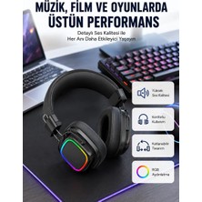 Rgb Işıklı Katlanabilir Bluetooth 5. 3 Kulak Üstü Kulaklık