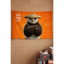 Kung Fu Panda Po Usta Savaşçı Turuncu Dekoratif Duvar Örtüsü Duvar Halısı