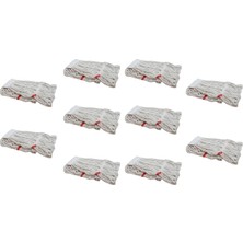 Happy Trend Yedek Islak Mop Paspas Ucu Başlığı Püskül -17 Cm. - Pamuklu - Beyaz - 350 Gram. - 10 Adet