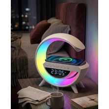 Rgb Işıklı Kablosuz Şarjlı Bluetooth Hoparlör Saat ve Alarm Özellikli