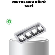 Paslanmaz Çelik Metal Buz Küpü Seti Sulandırmadan Soğutma ve Klips Dahil